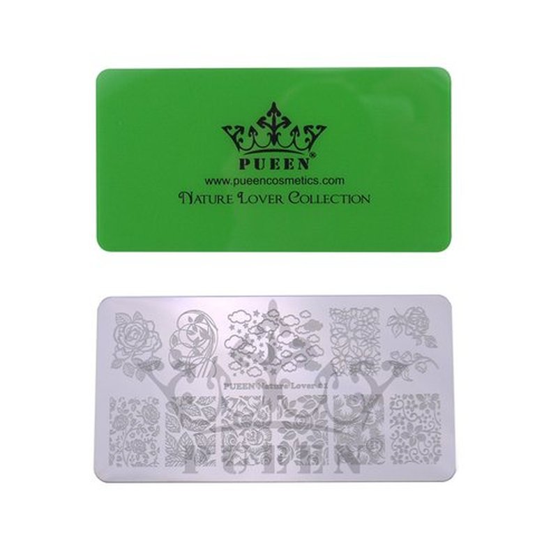 PUEEN Nail Art Stamping LOVE BOX I - 4 Lover Collection Plates - 125x65mm Unique Nailart Polish Stamping Manicure Image Plate Accessories Kit - BH000576