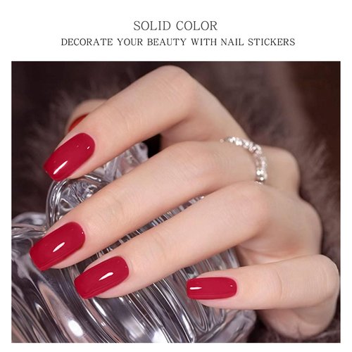 JMEOWIO Gel Nail Stickers Pink Red Semi Cured Gel Nail Strips Wraps UV/LED Supplies Nails Art Design Decoration Accessories