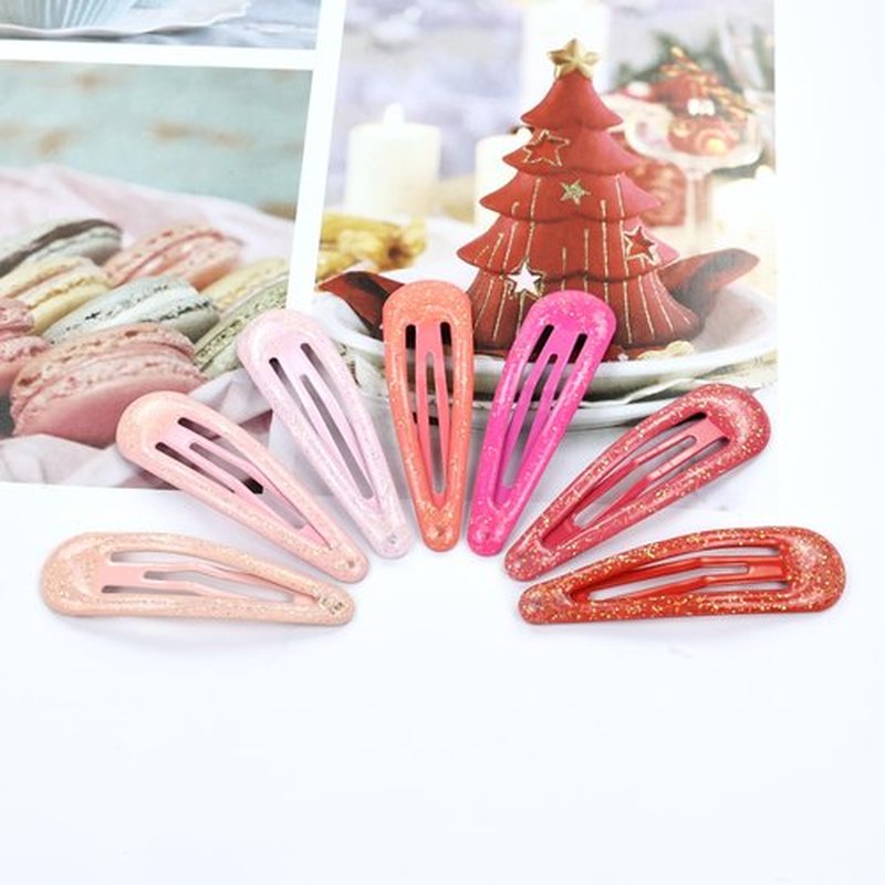 Cinaci 100pcs in 25 Candy Colors 5cm/2" Glitter Metal Snap Hair Clips Non-slip Hair Barrettes Bang Holders for Baby Girls Toddlers Kids Teens