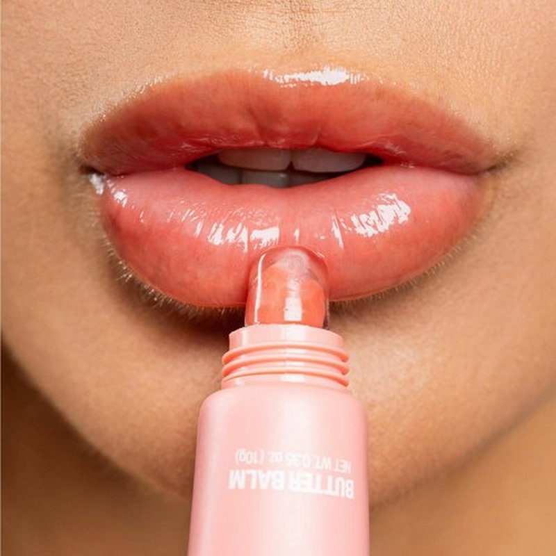 Palladio Butter Balm - Hydrating Lip Balm with Aloe & Peptides for Moisture | Peaches & Cream Tint