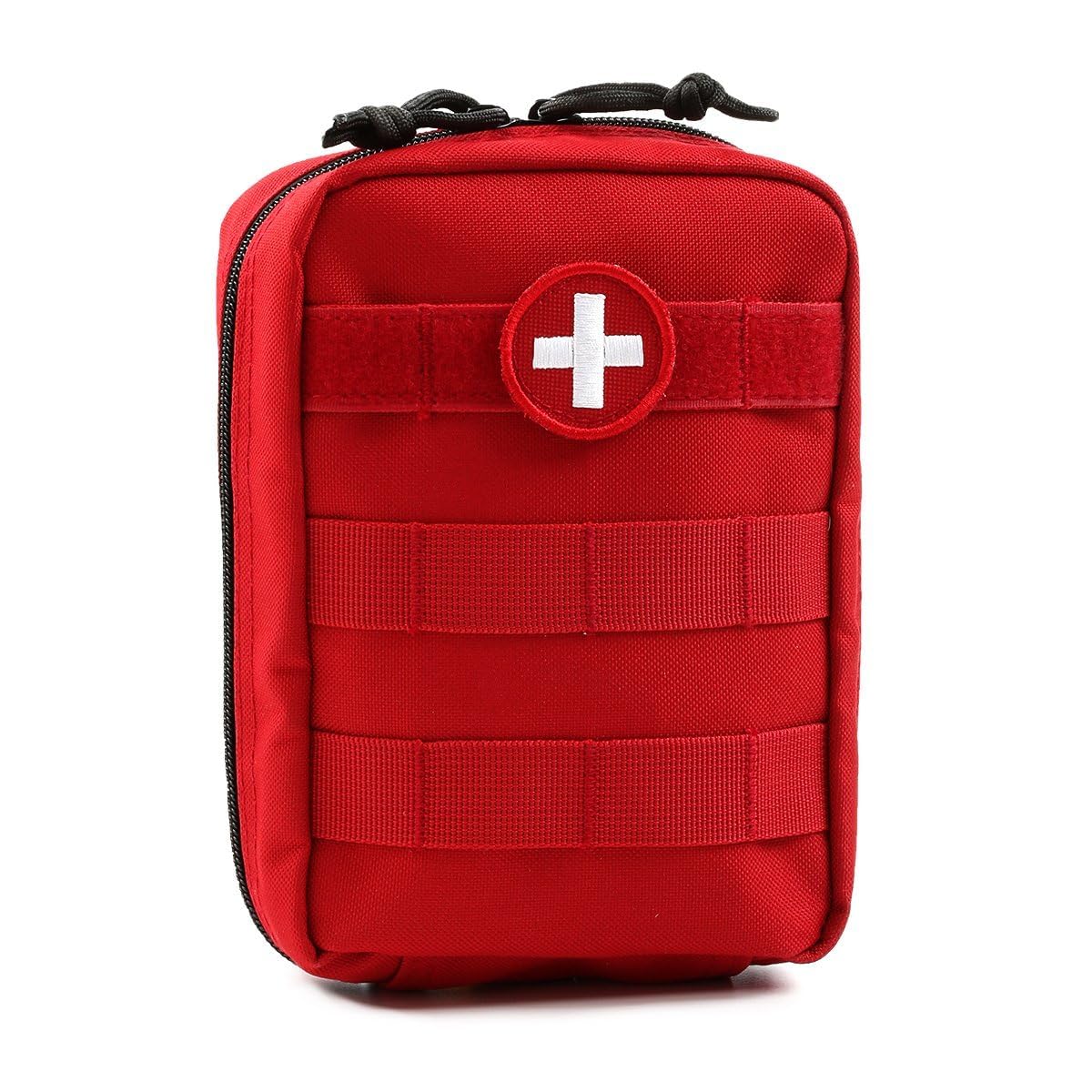 Orca Tactical First Aid Molle Medical Pouch- Heavy Duty IFAK Pouch - Empty Medical Organizer for Military, EMTs, Law Enforcement, Camping, Hiking (Red)