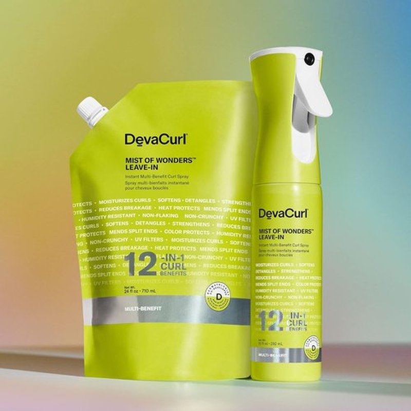 DevaCurl Mist Of Wonders Leave-In Curl Spray - 12-in-1 Multi-Benefit Formula | Continuous Mist Application