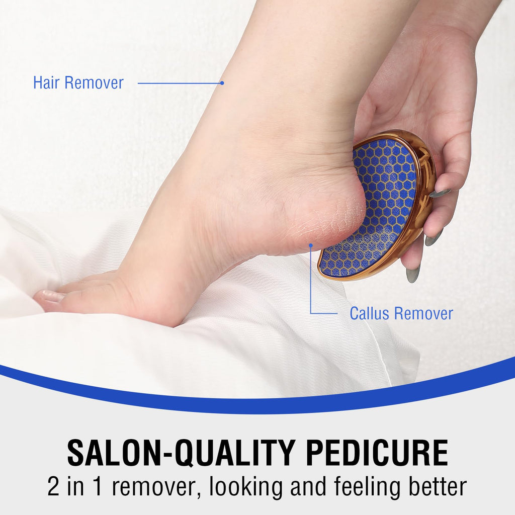 OUKEYA Glass Foot File Callus Remover: Nano Glass Heel Scraper for Feet Shower Foot Scrubber Pedicure Dead Skin Remover Shower Care Crystal Hair Remover Hair Eraser for Back Arms Legs 1PC