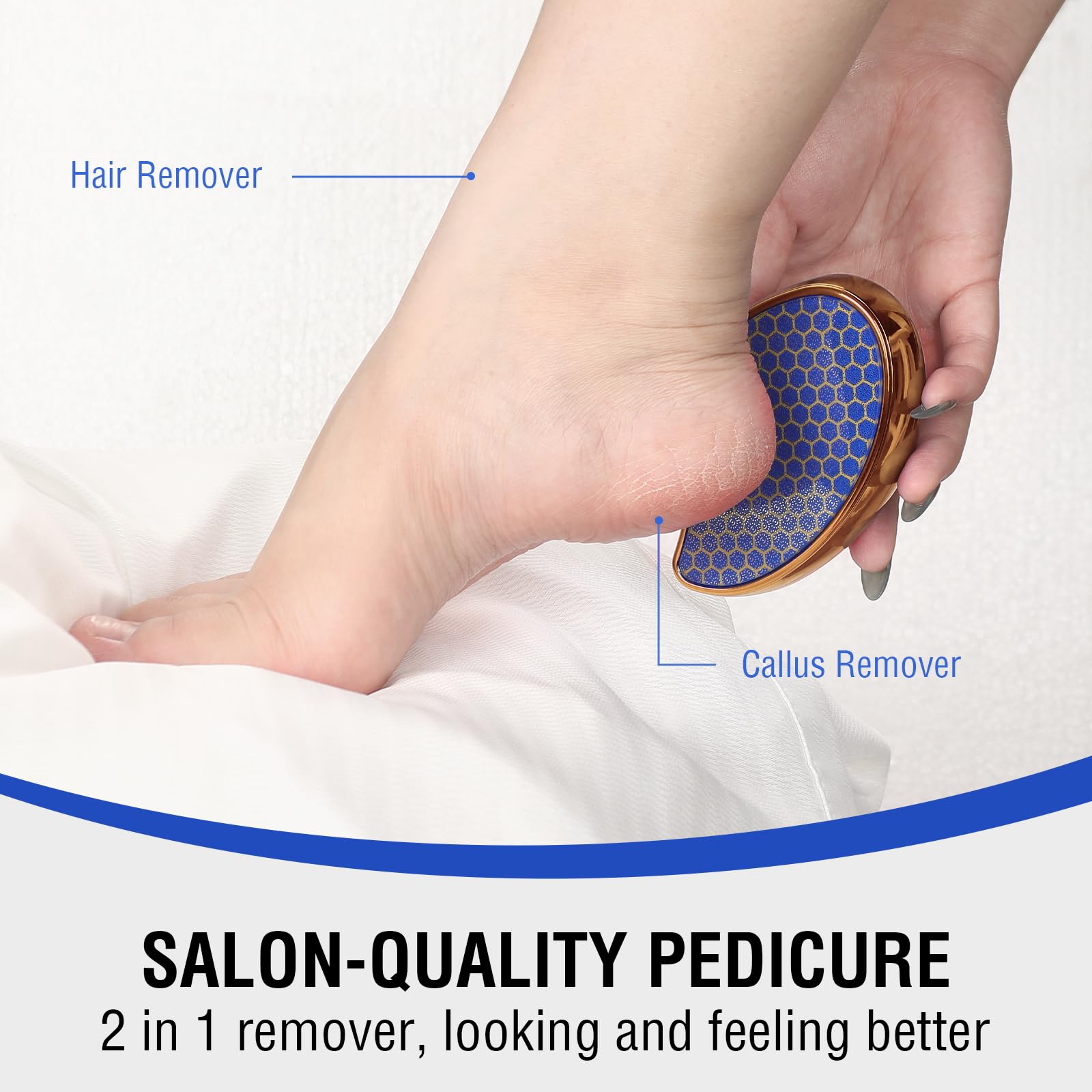 OUKEYA Glass Foot File Callus Remover: Nano Glass Heel Scraper for Feet Shower Foot Scrubber Pedicure Dead Skin Remover Shower Care Crystal Hair Remover Hair Eraser for Back Arms Legs 1PC
