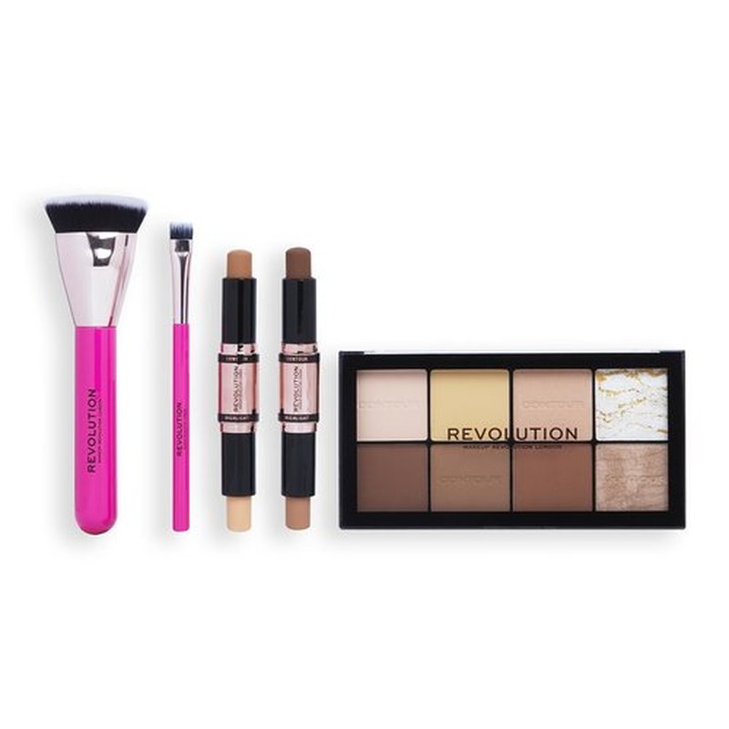Makeup Revolution All About The Contour Makeup Set, Contouring Kit with Brushes and Palette