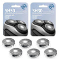 SH30/52 Replacement Blades - Precision Dual-Ring Shaving Heads with Titanium Coating | 6-Pack for Series 1000, 2000, 3000 & PTxxx Razors