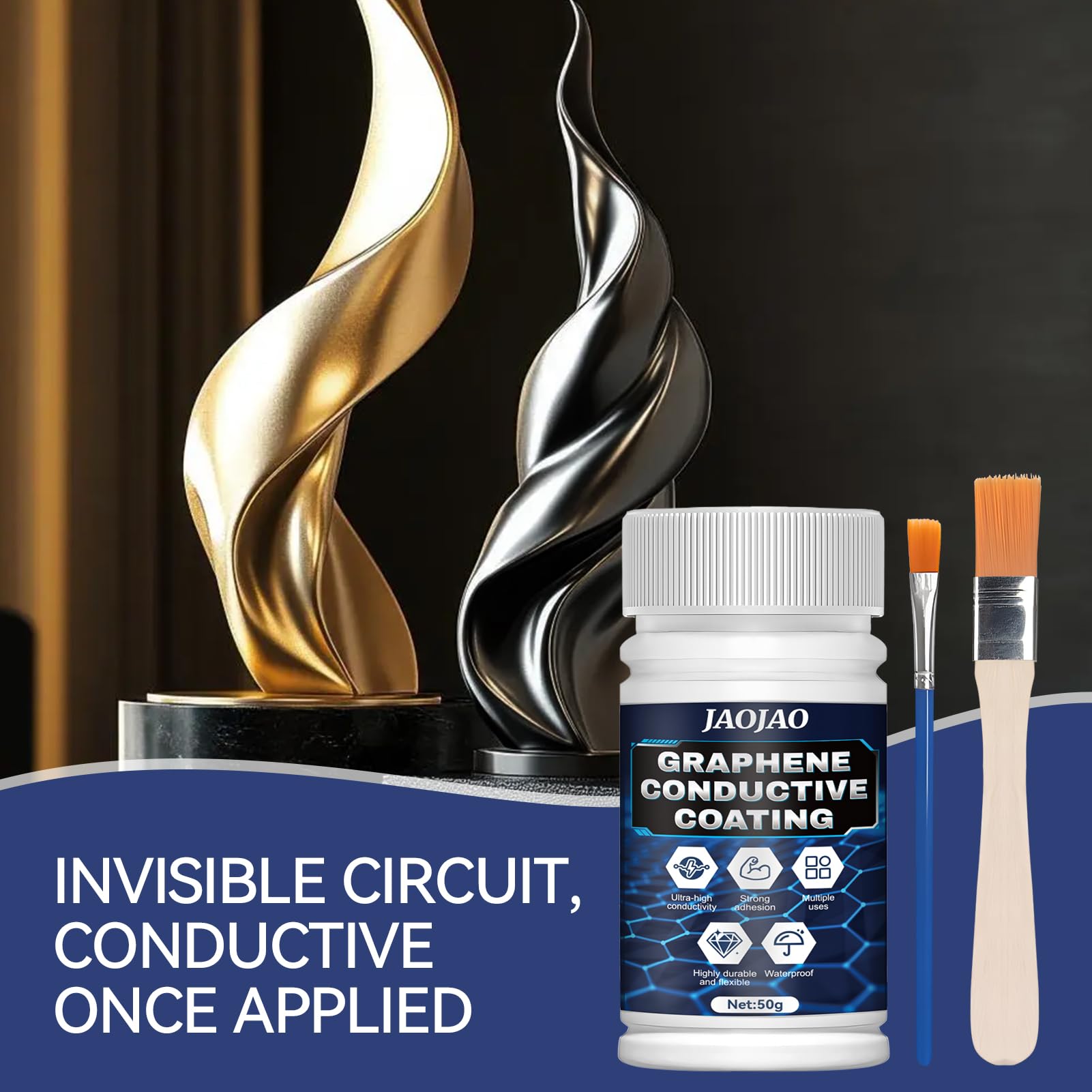 JAOJAO Conductive Paint, Conductive Graphite Paint, 50g