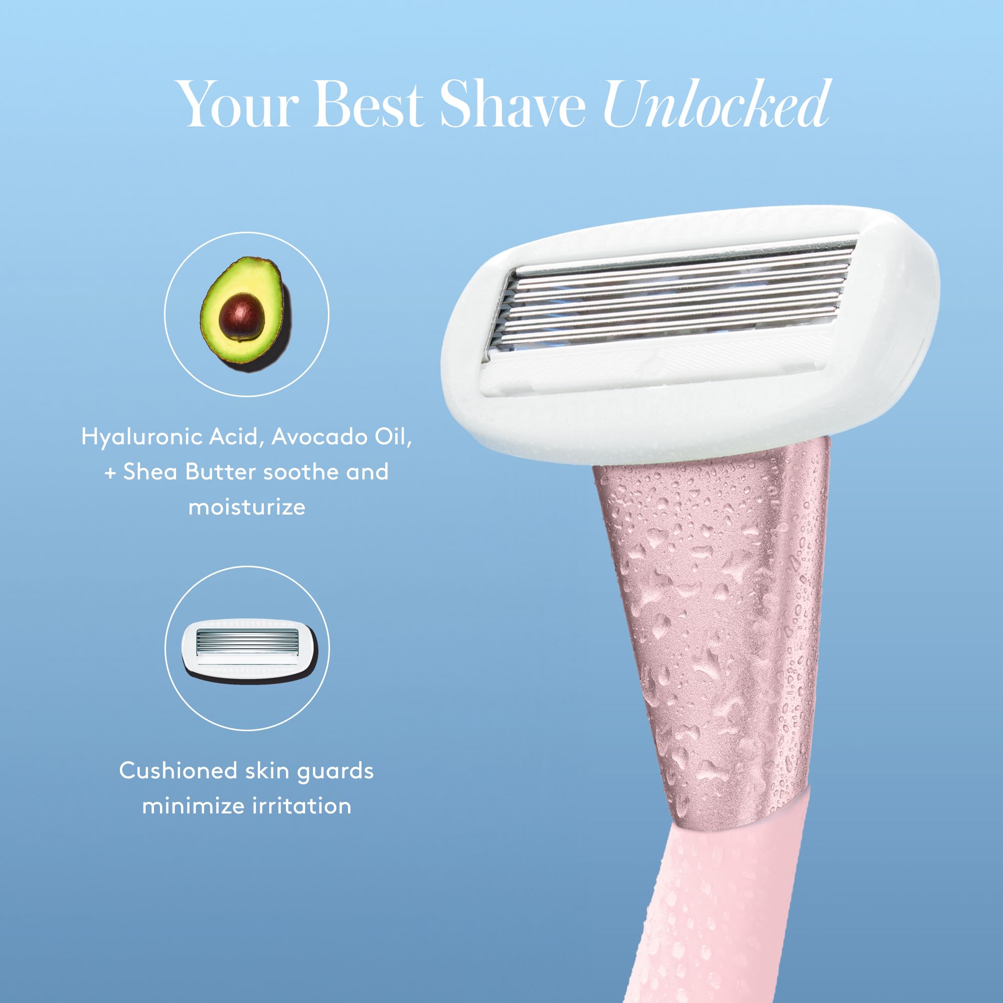 Athena Club Women's Extra Gentle Cloud Shave Foam + 4 Razor Blade Refills, Shaving Gel, Petal Bloom Scent