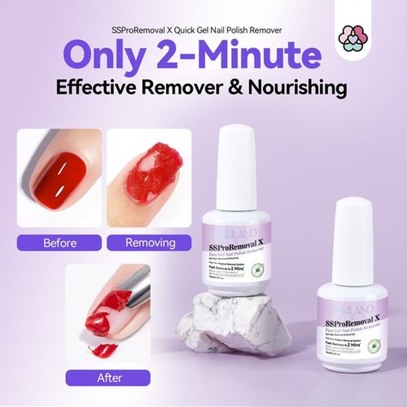 SAVILAND Dip Powder Remover Kit: 2-Min Fast Dip Remover Castor Oil & Nail Remover with Cuticle Oil Pen Pusher Nail File for Builder Acrylic Dip Powder Less-Damaging Salon
