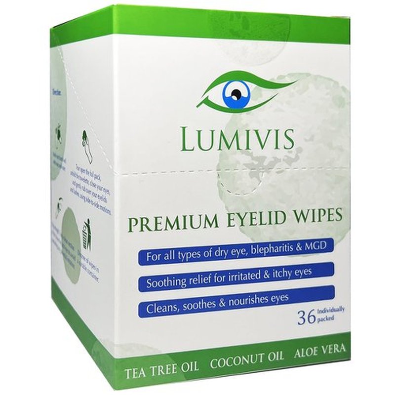 Lumivis Tea Tree Oil Eyelid Wipes – 144 Individually Wrapped Pads for Daily Eye Cleansing, Makeup Removal & Eyelid Hygiene – Gentle, Soothing, Natural Formula