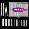 NXJ INFILILA Tapered Square Nail Tips 200PCS C Curve XXL Clear Half Cover False Nail Tips with Case for Nail Salon or Home DIY,10 Sizes