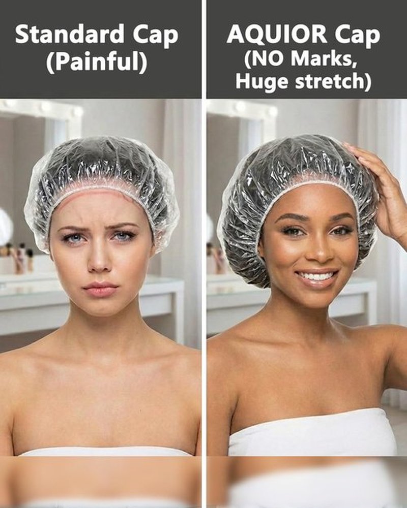 Aquior Disposable Shower Caps - 100 PCS Large Thick Waterproof Hair Caps for Women | Travel & Spa Essentials