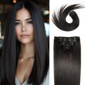 WOWANGEL Clip in Hair Extensions Human Hair,20" Seamless Clip Ins No Damage,7pcs 120g Remy Hair Reusable for Daily Styling,Weddings,Events,Natural Black (1B)