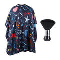 Professional Hair Cutting Cape with Neck Duster Brush, Waterproof Salon Barber Cape with snaps, Barber Accessories for Men, Women and Kids(Music Notation)