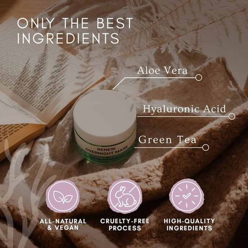 Doppeltree RENEW Overnight Face Mask - Hydrating Aloe Vera & Hyaluronic Acid for All Skin Types