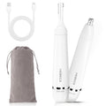 HEBECA Nose Hair Trimmer for Women Men - Electric Ear and Nose Hair Trimmer - 2 in 1 Facial Hair Remover Portable for Painless Face Eyebrow Trimmering Waterproof (Pearl White 2in1)