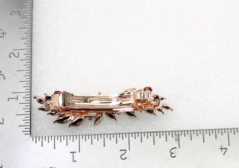 Faship Smoked Topaz Chocolate Brown Rhinestone Crystal Small Floral Hair Barrette Clip