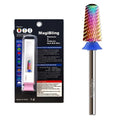 6.6mm Tapered Barrel Nail Drill Bit, Cross-Cut Tungsten Carbide E-File Bit 3/32", Round Top Two-Way Rotation, Fast Hard & Soft Gel Acrylic Removal for Professional Nail Techs & Salons, Medium