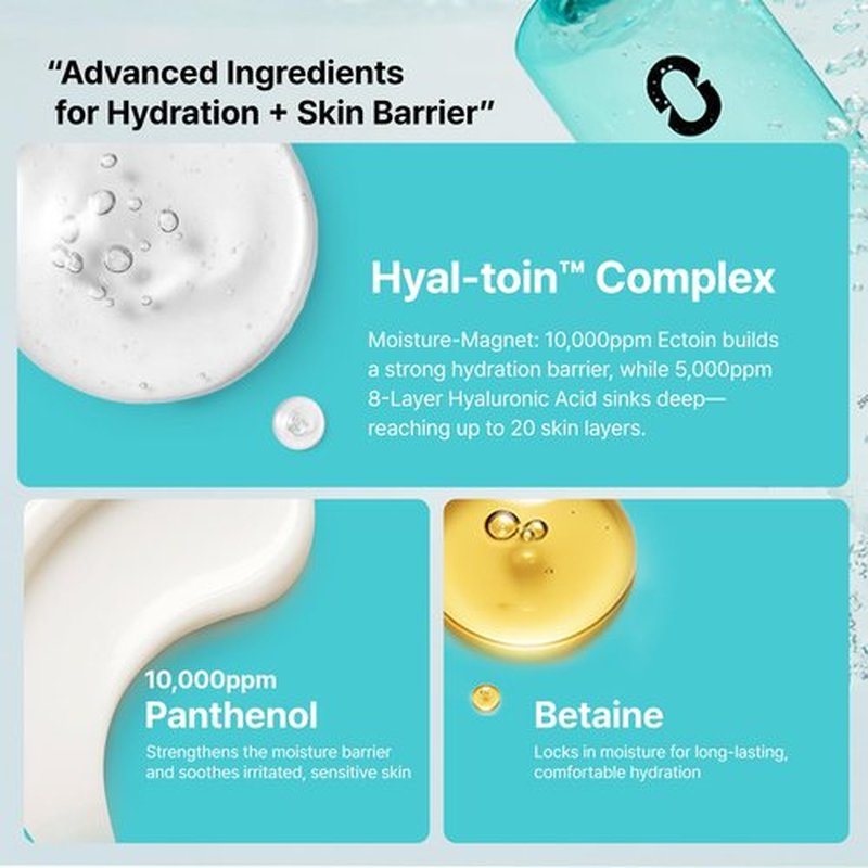 Overlaps 5000ppm Ectoin Calming Toner | Redness Relief & Barrier Repair for Sensitive & Blemish-Prone Skin | Glass Skin Hydration with Hyaluronic Acid & Panthenol | Korean Skincare, 8.45 fl. oz.