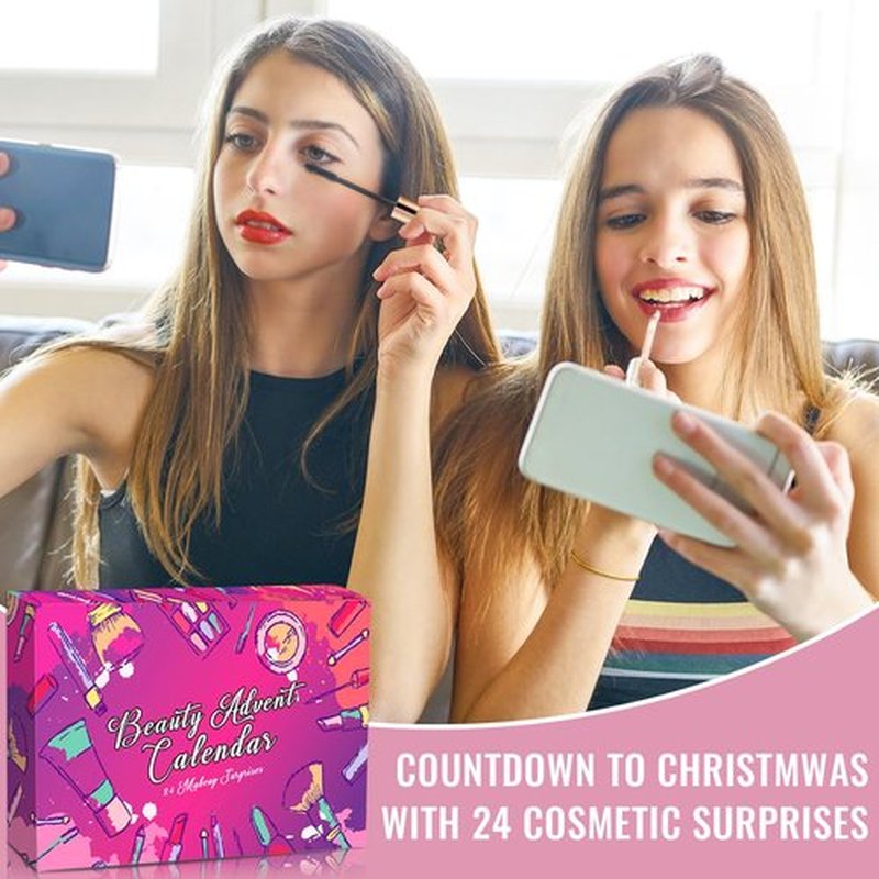 Makeup Advent Calendar 2025 Teen Girls Women Beauty Countdown Calendar Christmas Gifts for Women Teen Girl Trendy Stuff Unique Make up Set Gifts Mascara Lipstick Blush Advent Calendar 2025