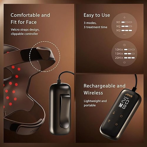 JOVS 4D Laser Therapy Mask - LED Red Light Anti-Aging Face Mask for Firm Skin & Radiant Glow