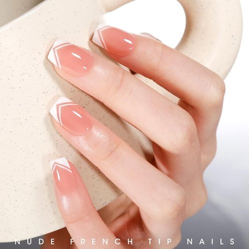 GELLEN Nude Gel Nail Polish, French Tip Gel Nail Polish Set Pink Jelly U V Gelpolish Soak off French Manicure Kit for Nail Art