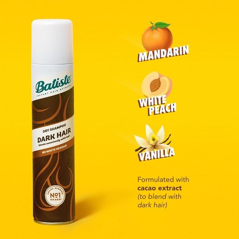 Batiste Dry Shampoo Dark - Refreshing Formula for Dark Hair | 162g/5.71 oz.