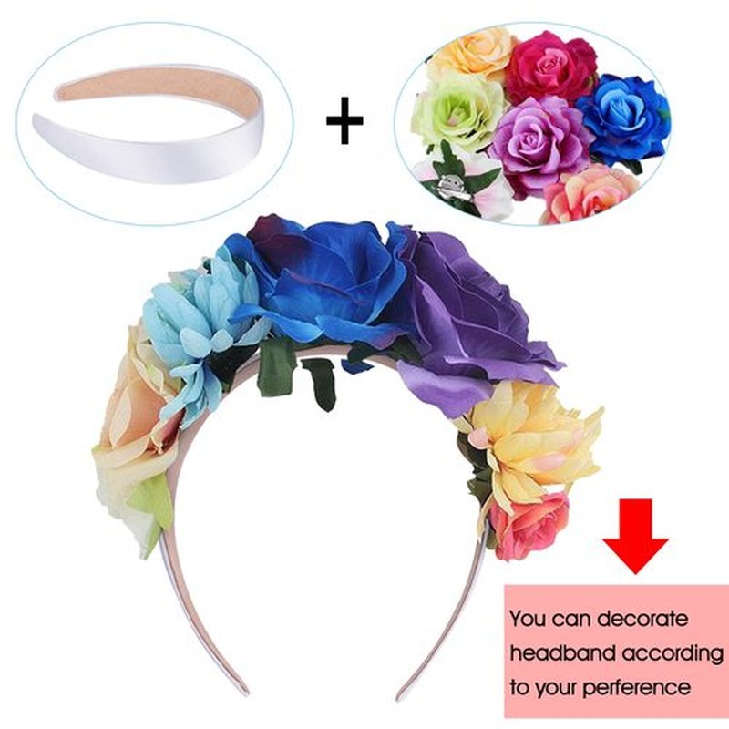 SIQUK 36 White Satin Headbands - 1 Inch Wide Non-slip DIY Headbands for Women