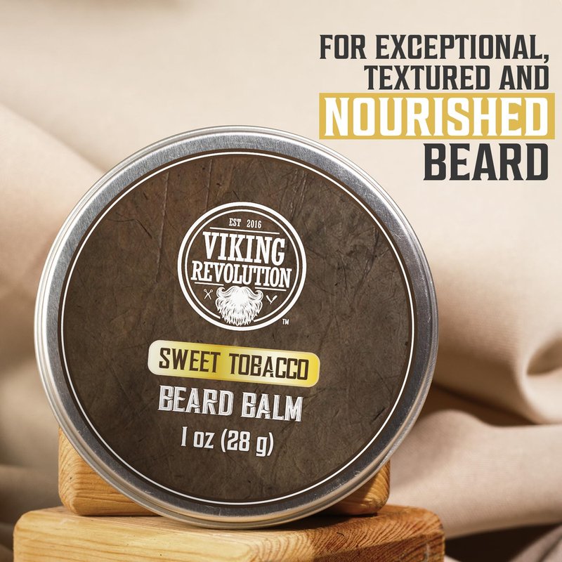 Viking Revolution Beard Balm Variety Pack - 4 Scents (1oz Each) | Styles, Strengthens & Softens Beards