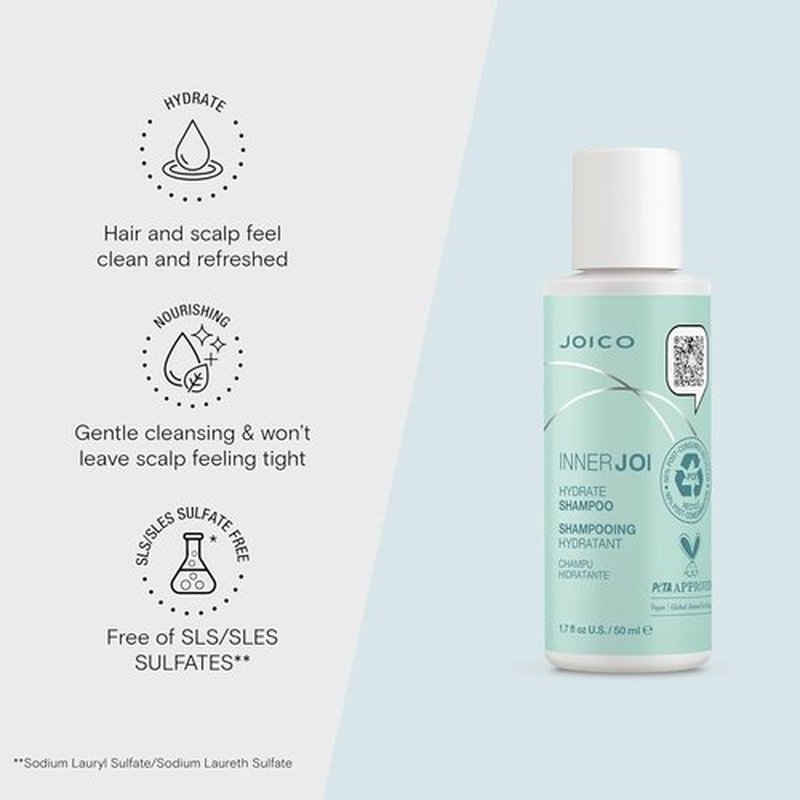 Joico InnerJoi Hydrate Shampoo - Sulfate & Paraben Free | Nourishing Formula for Dry Hair & Scalp