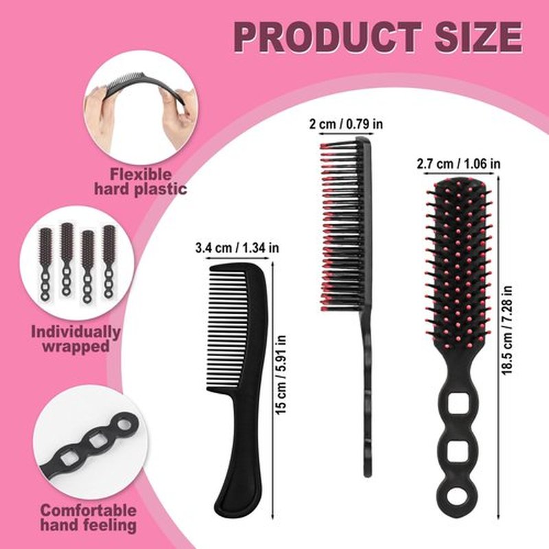 Hair Brush and Combs Bulk Individually Wrapped for Homeless,Disposable Hair Combs Bulk Hair Brushes Detangling Hairbrush for Women Shelter Nursing Hotel Church Charity Supplies50