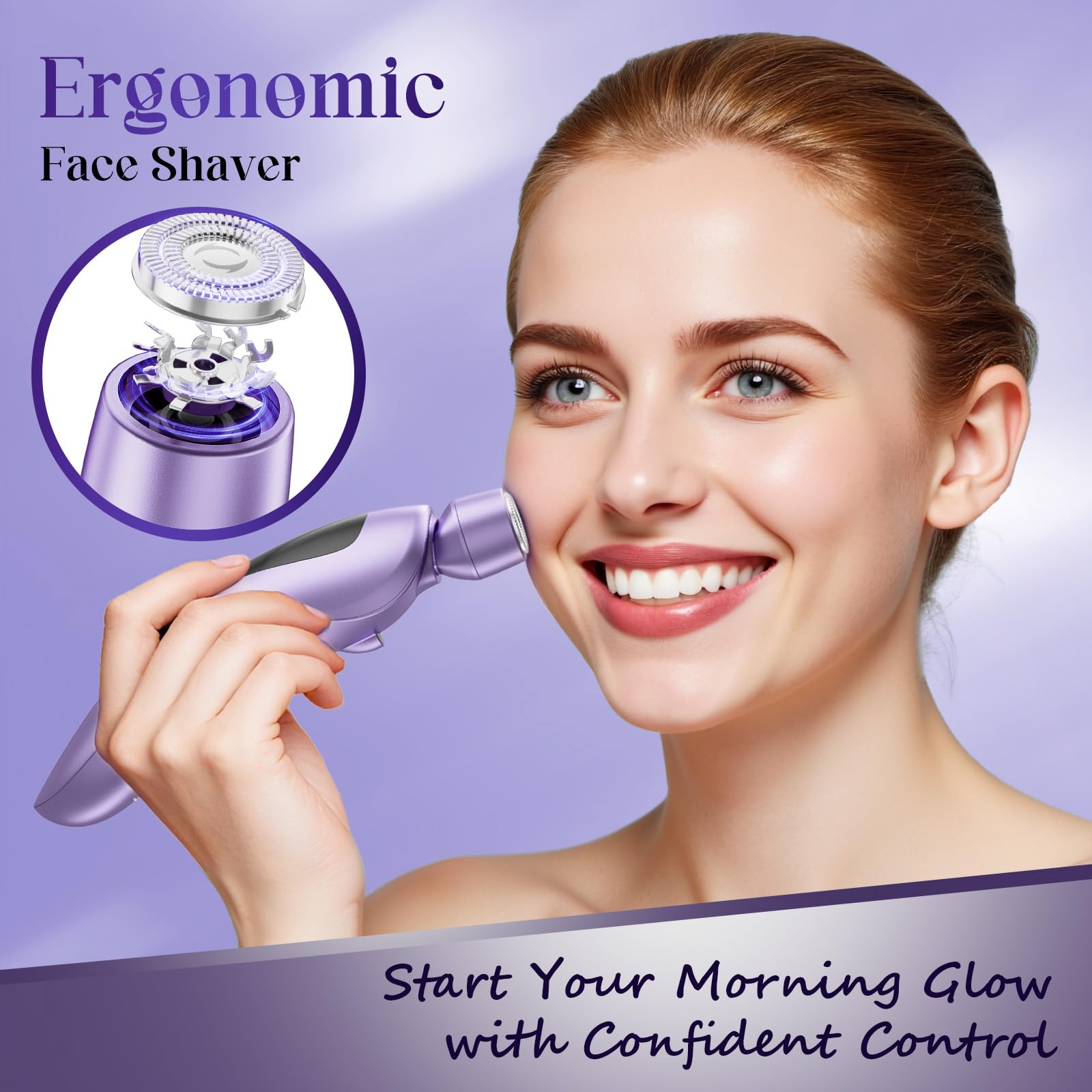 rategist Cordless Electric Razors for Women: Rechargeable Painless Bikini Trimmer for Body Hair - 𝐈𝐏𝐗𝟕 𝐖𝐚𝐭𝐞𝐫𝐩𝐫𝐨𝐨𝐟 Shaver with 𝐋𝐄𝐃 𝐃𝐢𝐬𝐩𝐥𝐚𝐲 for Face/Underarm/Leg Deep Purple