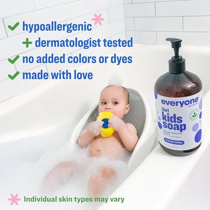 Everyone 3-In-1 Kids Soap - Lavender Lullaby Body Wash, Bubble Bath & Shampoo | 32 Oz (Pack of 2)