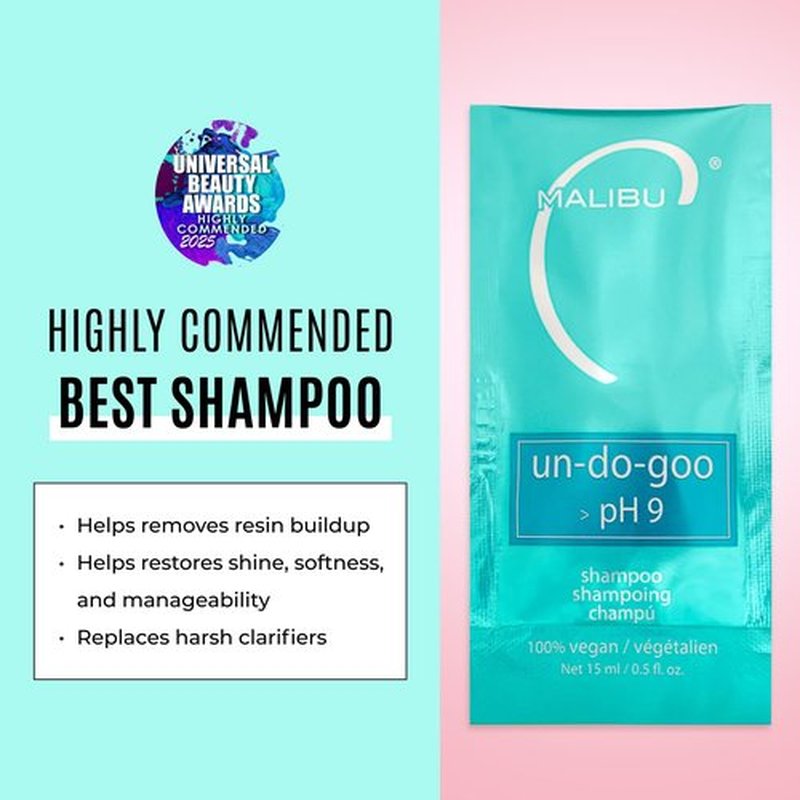 Malibu C Un-Do-Goo Clarifying Shampoo - Sulfate-Free Cleanser for Product Build-Up Removal and Shine Restoration