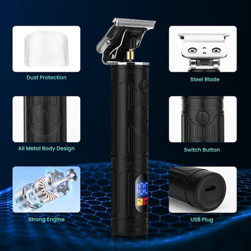 Soonsell Hair Clippers for Men,Professional Barber Clippers and Trimmer Set,Mens Cordless Hair Clipper for Barber,T-Blade Trimmer Set