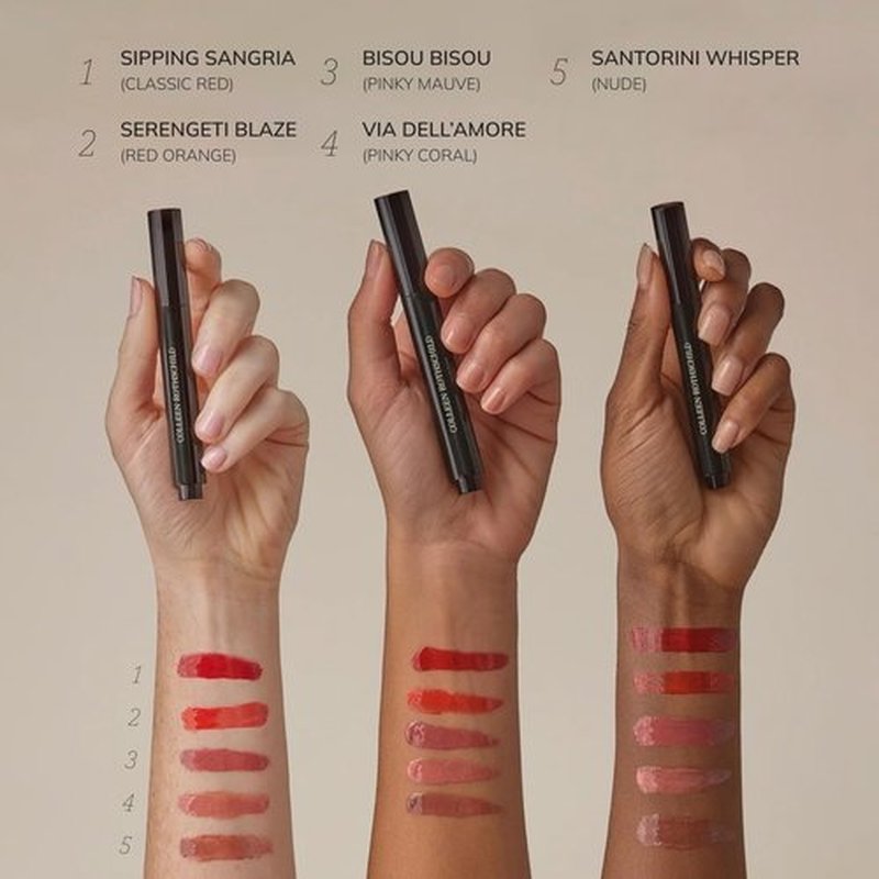 COLLEEN ROTHSCHILD Hydrashine Lipstick Balm – Hydrating, Glossy, Buildable Lip Color – Skin-Care Makeup Hybrid in 5 Versatile Shades