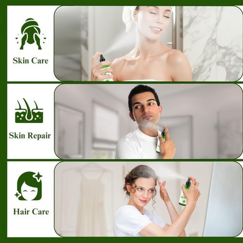 BIGHTURE Aloe Vera Spray from Freshly Cut Pure Aloe, Aloe Vera for Skin& Hair, Aloe Vera Spray for Sunburn Relief, 6.93oz, Absorbs Rapidly, Infused wirh Cucumber Essence