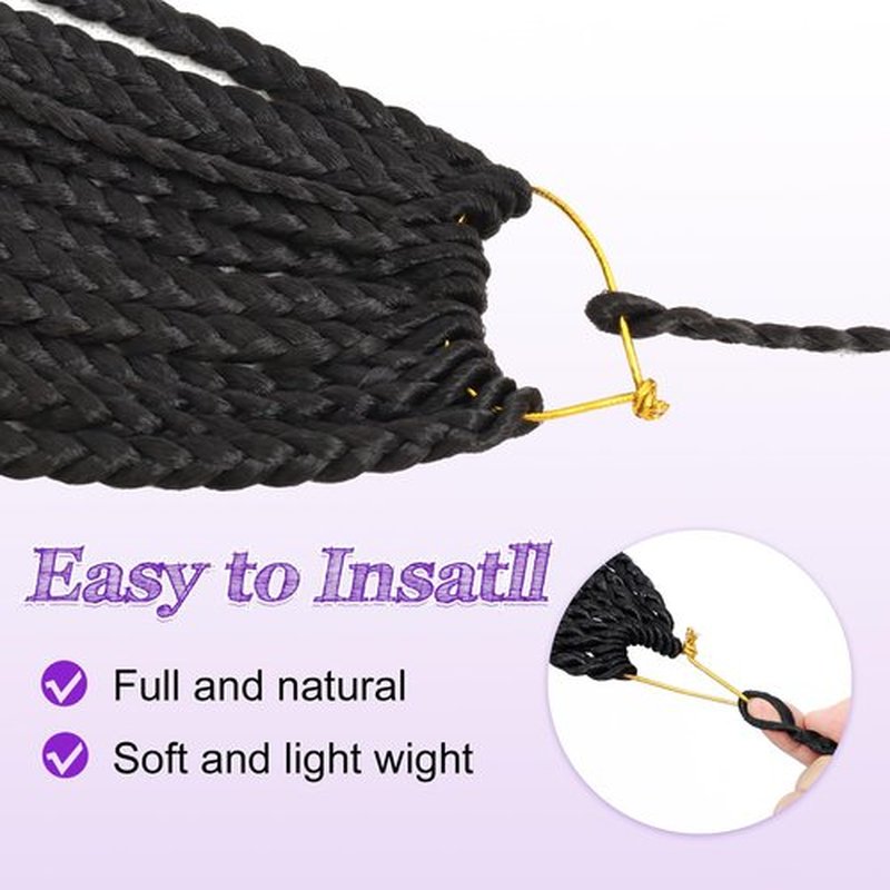Eacia Goddess Box Braids Crochet Hair for Black Women 18 Inch Pre Looped Boho Crochet Box Braids with Curly Ends 7 Packs (18 Inch, 1B#)