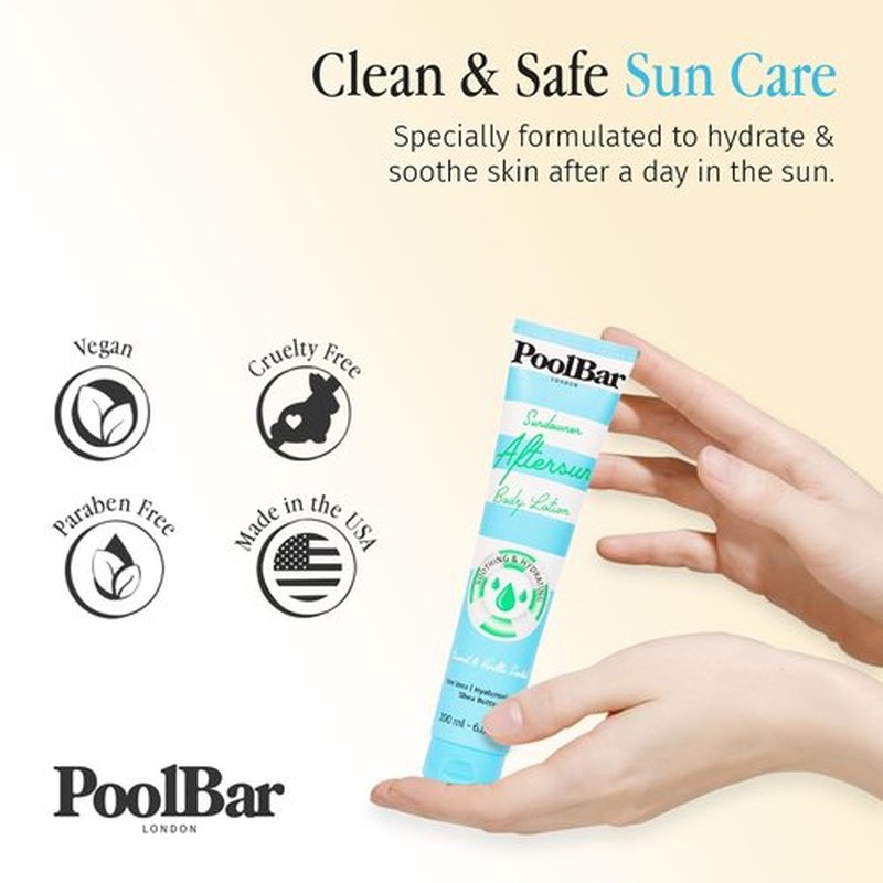 PoolBar Sundowner Aftersun Body Lotion for Women & Men Skin Care, Hydration & Soothing Relief, Coconut & Vanilla Scent Sun Care, Enriched with Hyaluronic Acid, Shea Butter, & Aloe Vera, 200ml (3 Pack)