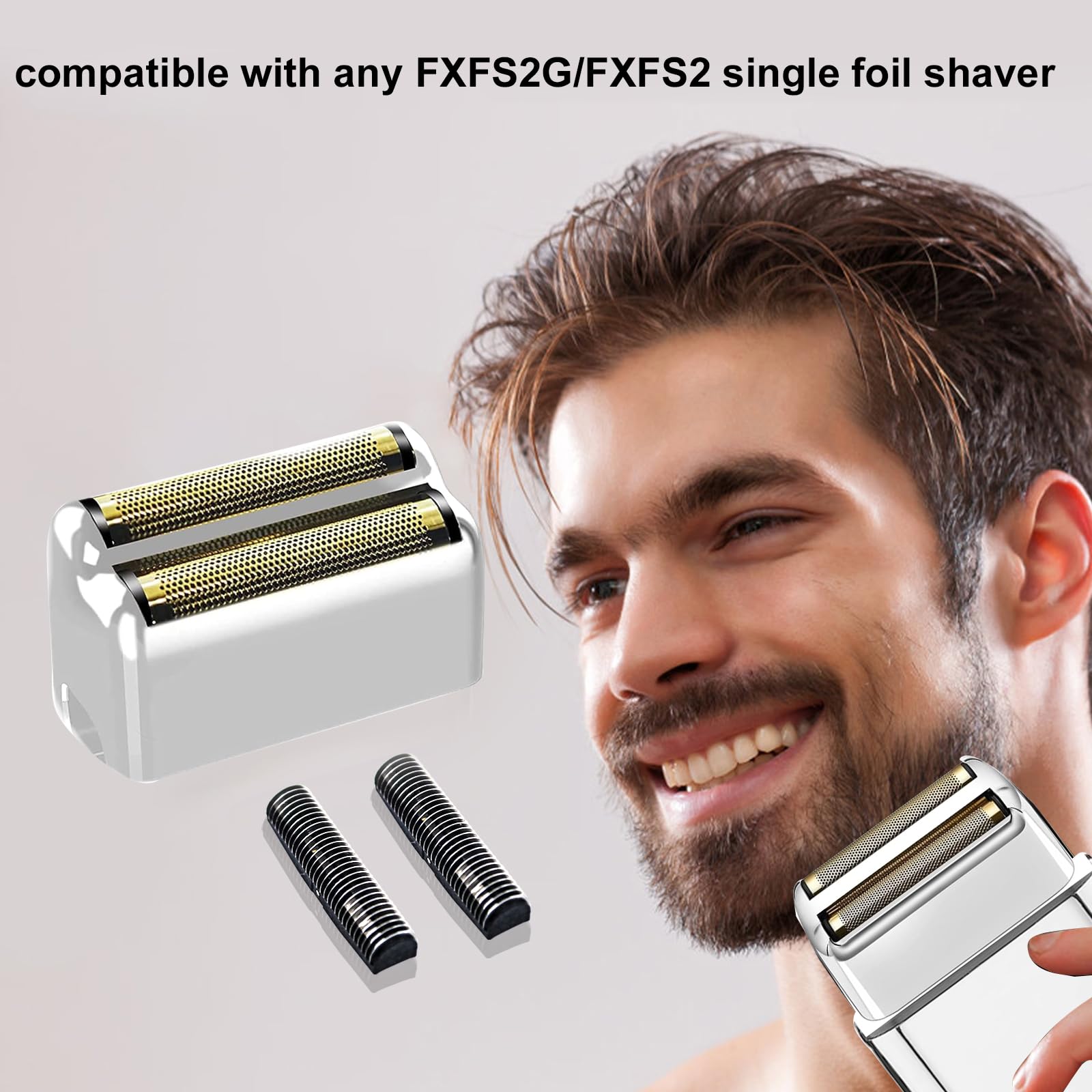 3 pack Professional Replacement Foil and Cutters for BaBylissPRO Barberology Double Foil Shaver, Compatible with BaBylissPRO Barberology FXFS2 Shaver，silver