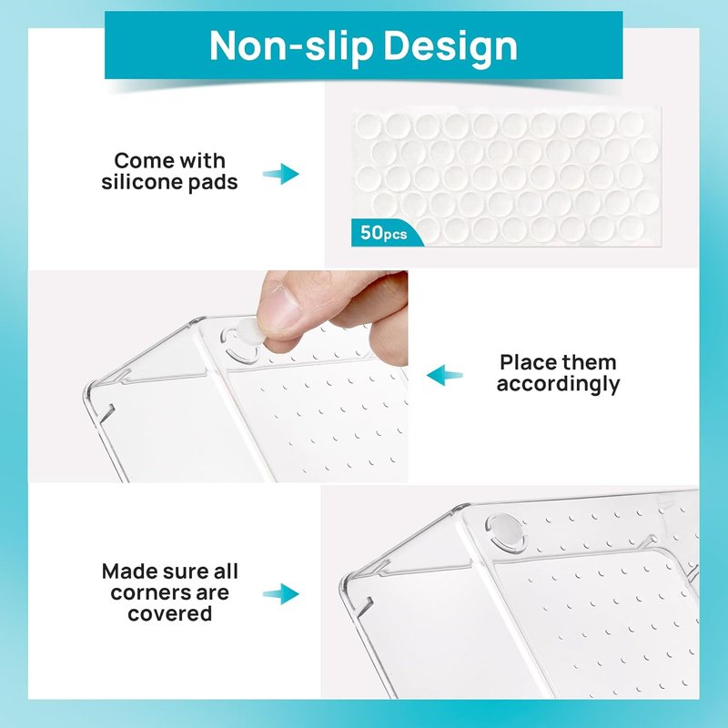 Vtopmart Makeup Drawer Organizer Set - 10 Clear Acrylic Bins in 4 Sizes for Cosmetics & Jewelry Storage