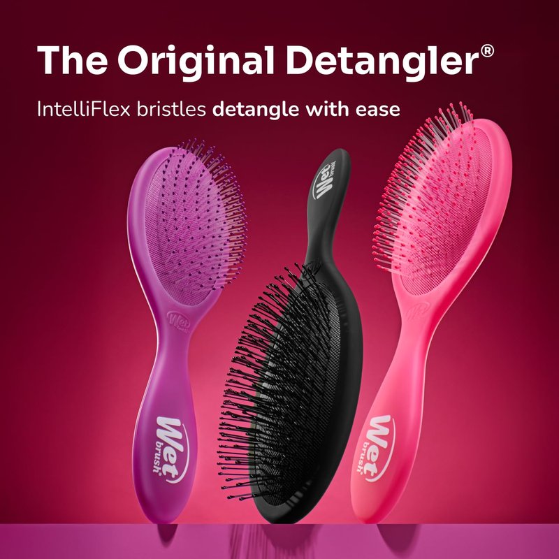 Wet Brush Original Detangler Hair Brush - Cream Iridescence Icon | Ultra-Soft IntelliFlex Bristles for All Hair Types