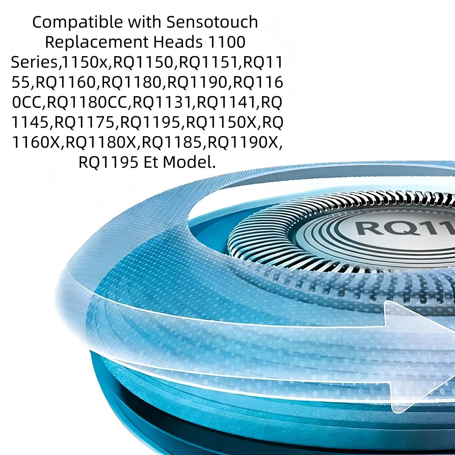 RQ11 Replacement Shaver Head Compatible with Philips Norelco Sensotouch 2D 1100 Series RQ1150X RQ1160CC RQ1180CC RQ1195