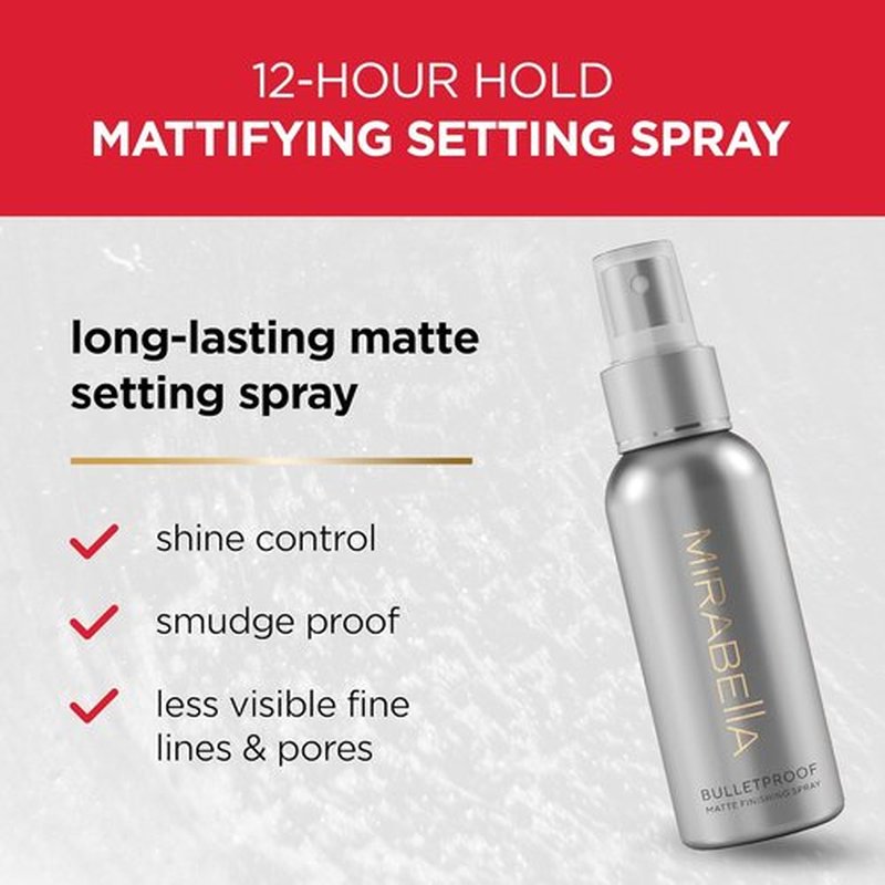 Mirabella Bulletproof Matte Setting Spray - Long-Lasting Makeup Finishing Spray for All Skin Types