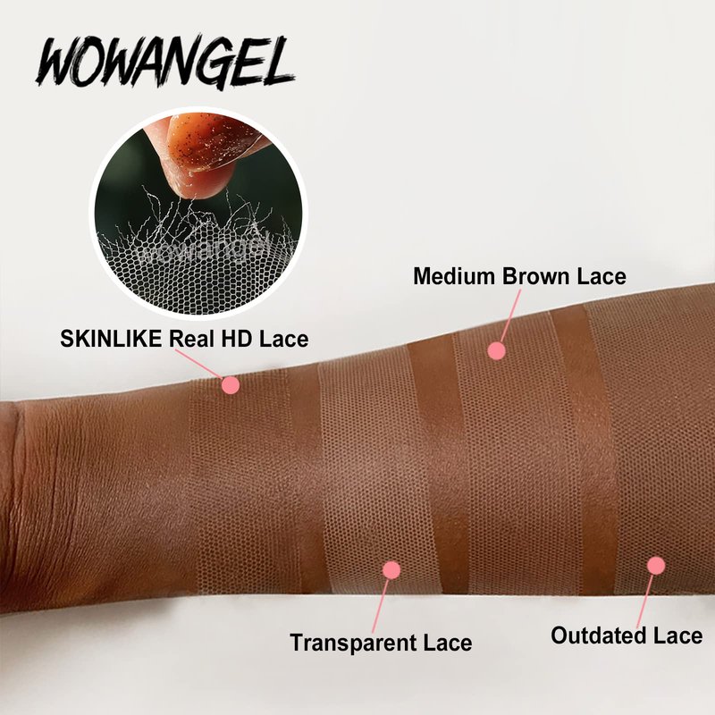 WOWANGEL 0.1mm Ultra-thin SKINLIKE Real HD Lace Closure, 2x6 Body Wave Unprocessed Virgin Human Hair Closure Pre Plucked Invisible Hair Knots Natural Hairline Invisible HD Lace 20 Inch
