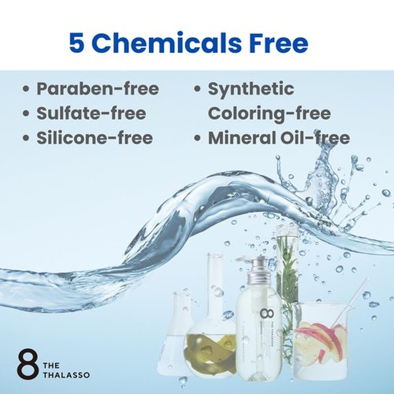 8 THE THALASSO Natural Hair Oil for Women & Men, Anti Frizz Serum by Glycerin, Lecithin, Squalane, Rosemary, Peppermint & Tea Tree, Hair Oil Treatment by Japan, Paraben & Sulfate Free 3.38 Fl Oz MOIST