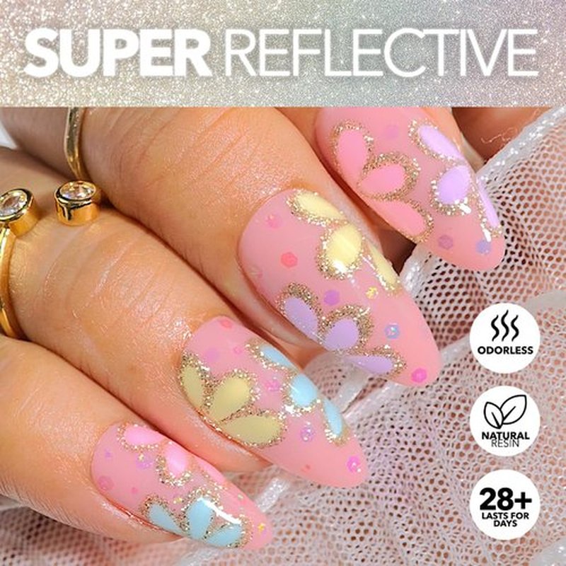 KIARA SKY Gel Polish DiamondFX Reflective Glitter Soak Off with Sparkle Diamond dust effect 0.5 fl oz, Dragonfruit (hot pink)