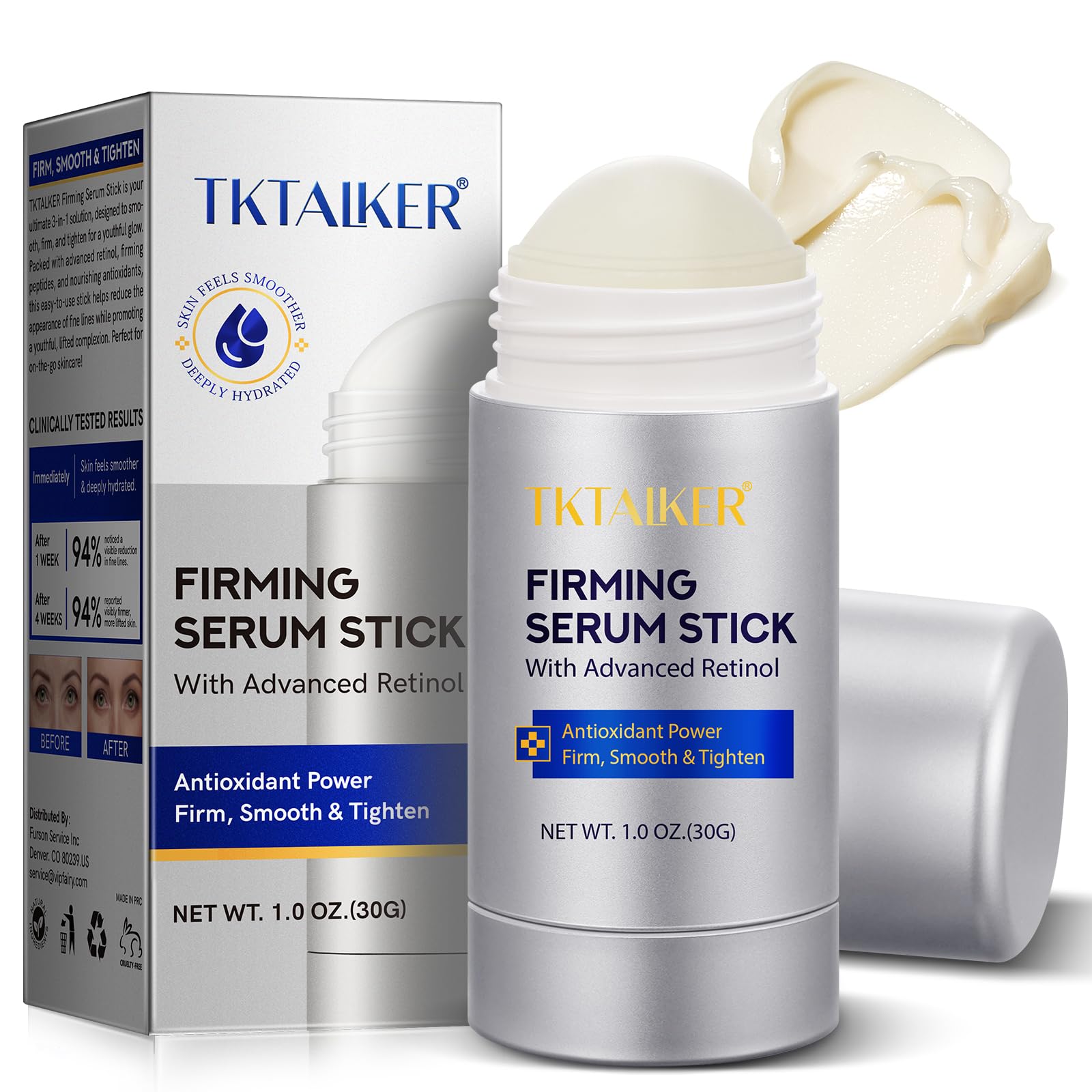 Advanced Retinol Firming Stick – Antioxidant-Enriched and Peptde to Visibly Tighten and Firm Wrinkles and Laugh Lines, Visible Results in 3-4 Weeks 1.0 Oz
