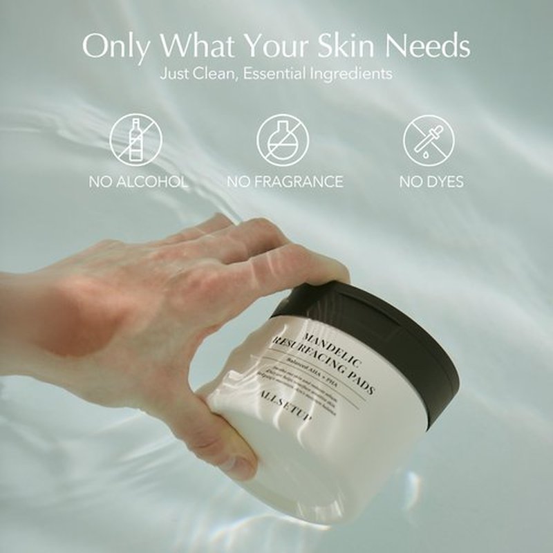 ALLSETUP Mandelic Acid Toner Pads for Face, AHA + PHA Exfoliating Pads, Clinically Tested Oil Control & Pore Refining, Gentle Daily Resurfacing for Sensitive Skin, 70 Pads