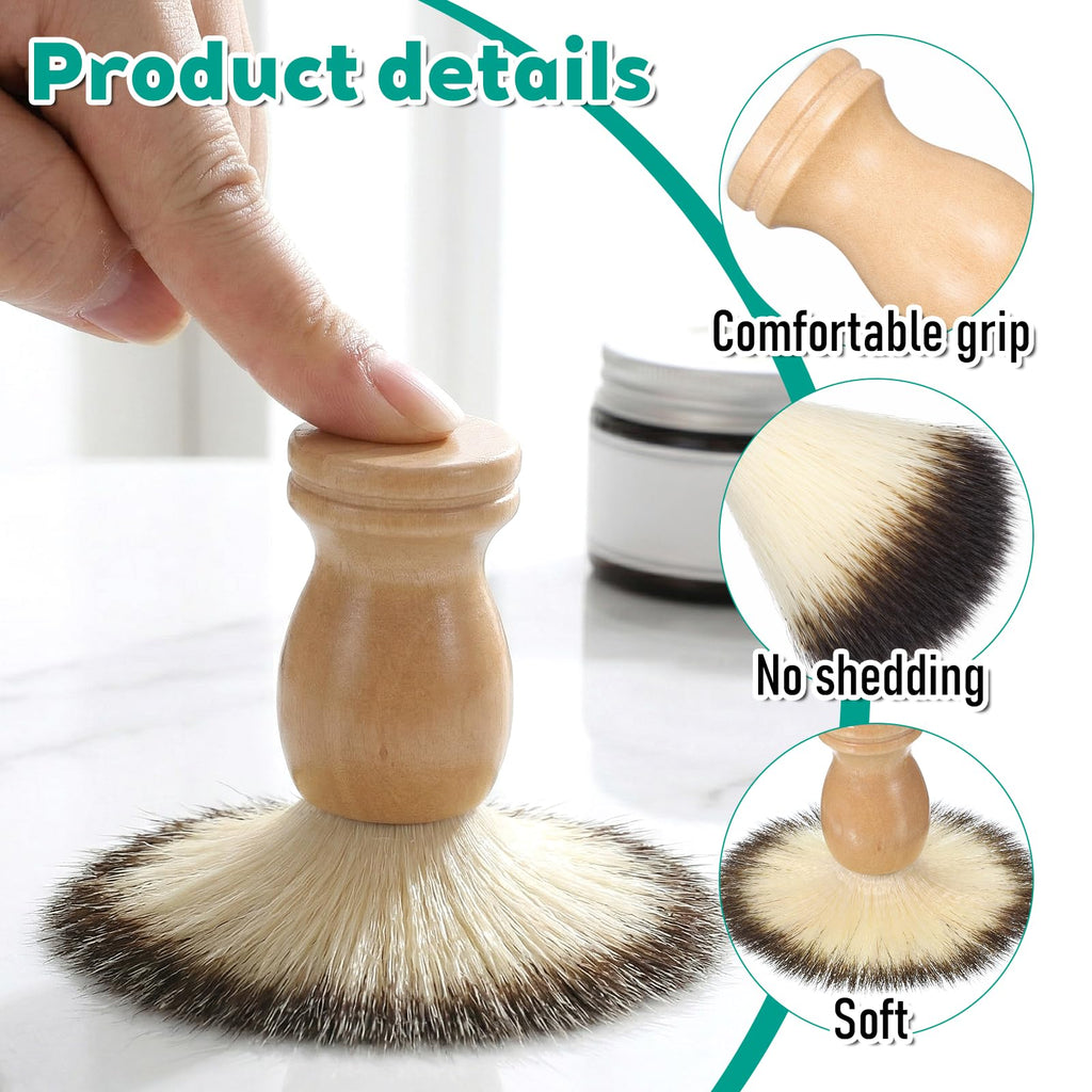 Shave Brush for Men, Shaving Lather Brush Travel Shave Brushes Hand Crafted with Comfortable Bamboo Handle Cream Brushes, Grooming Gift for Men